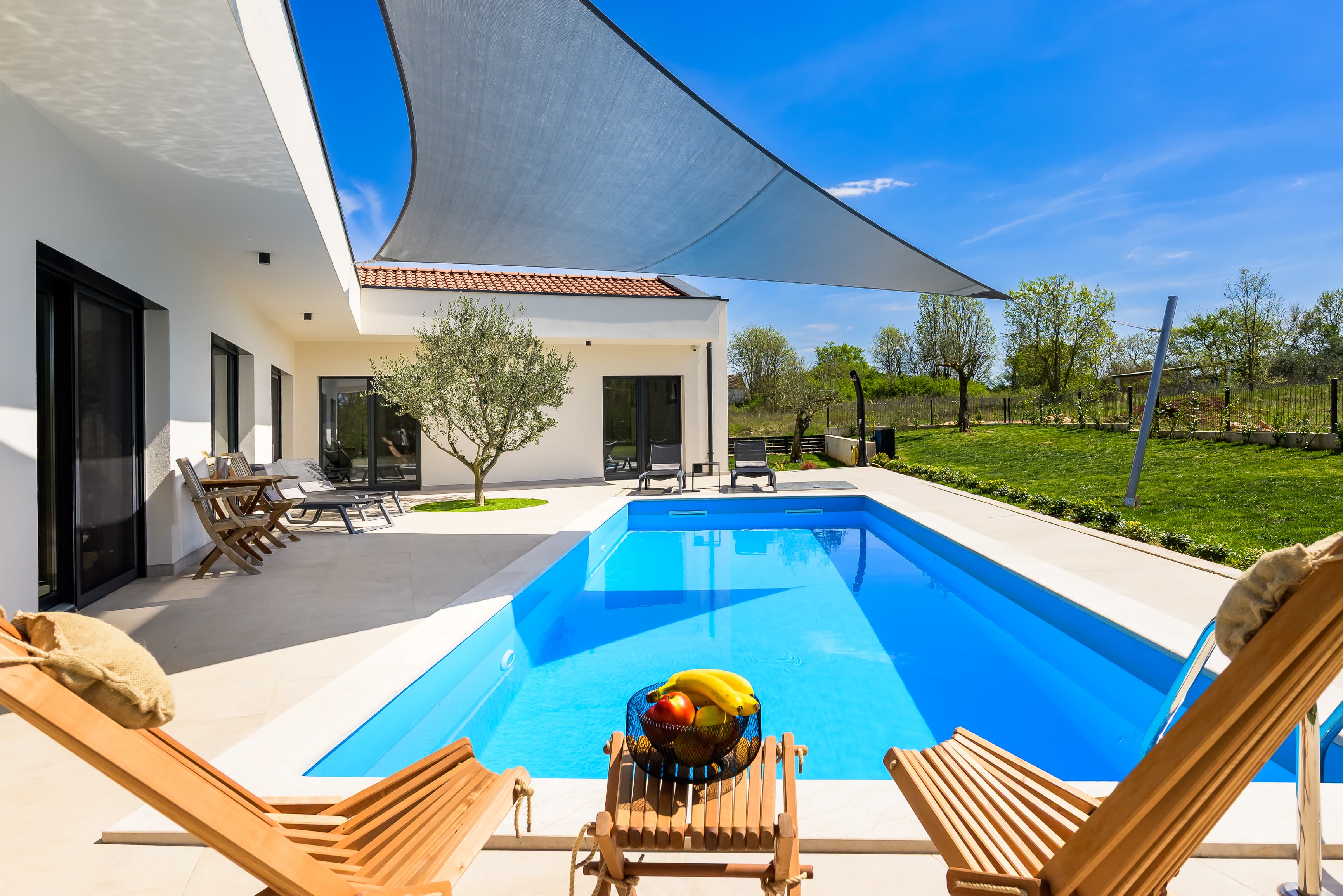 Pool viewed from sun loungers
