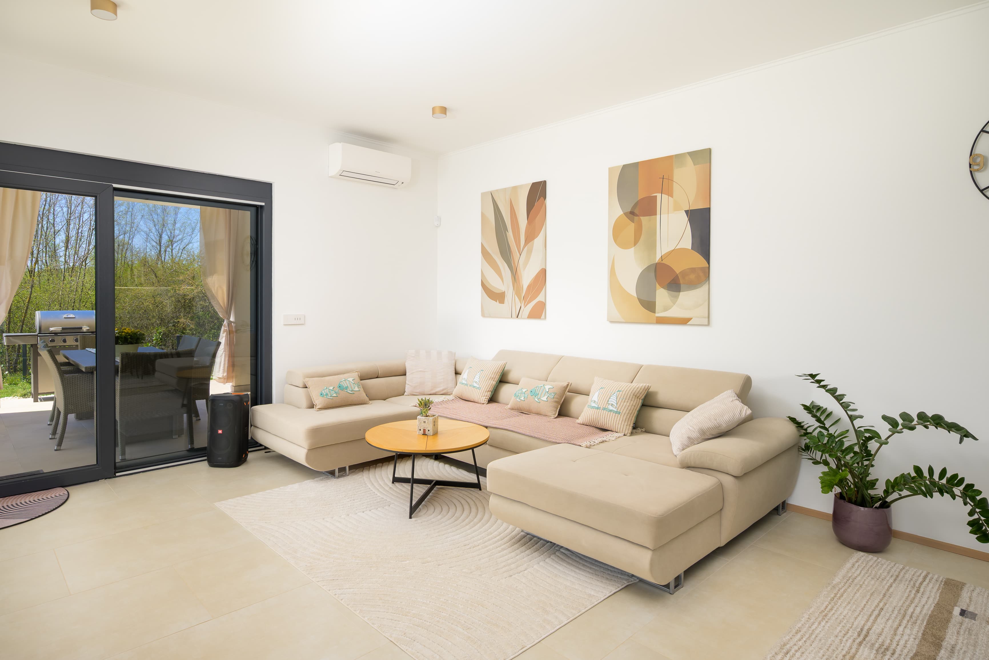 Lounge sofa with terrace view